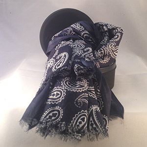 Sciarpa Cachemire Grande Blu 100% cotone
